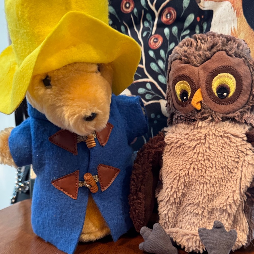 Vintage puppets-PaddingPlush Bear and Owl